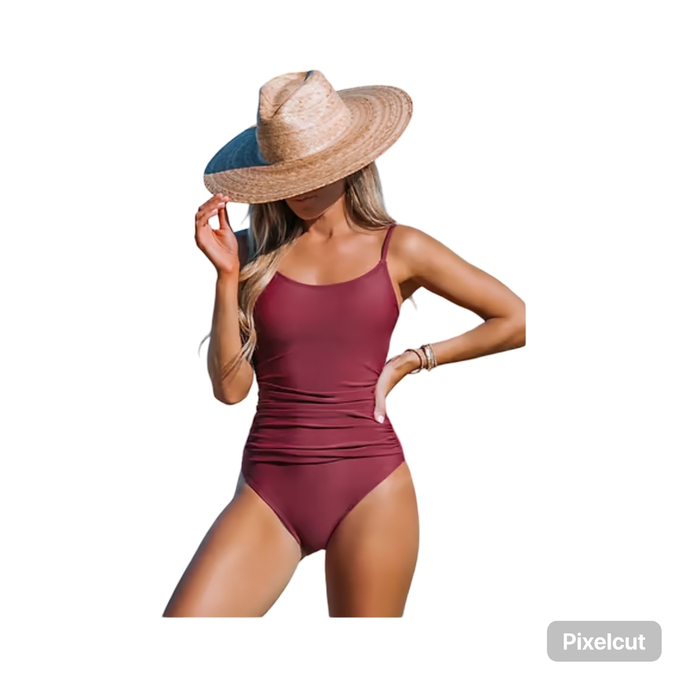 NWOT Size Medium Cupshe Burgandy One-Piece Swimsuit